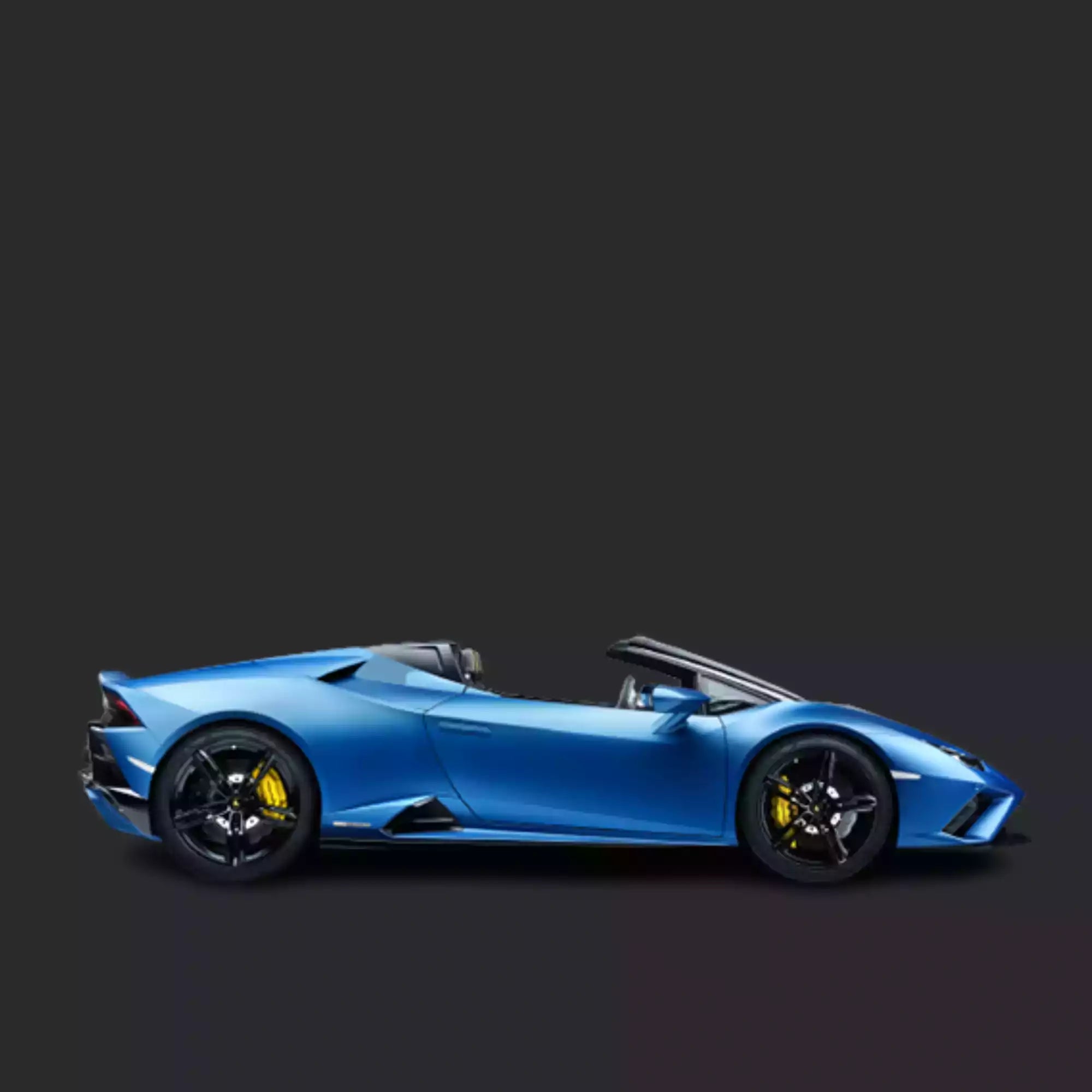 Blue sports car on a black background