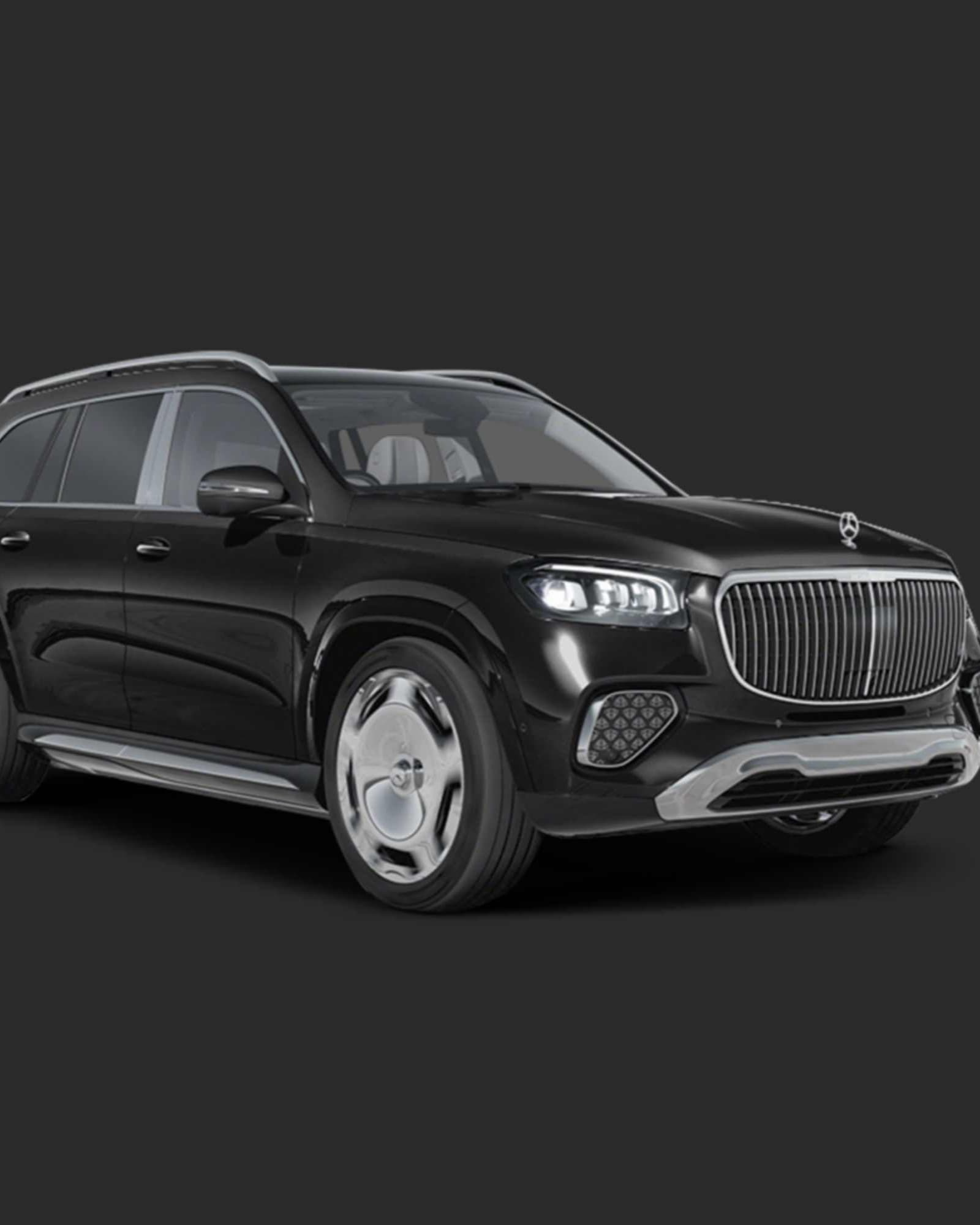 Black SUV on a transparent background