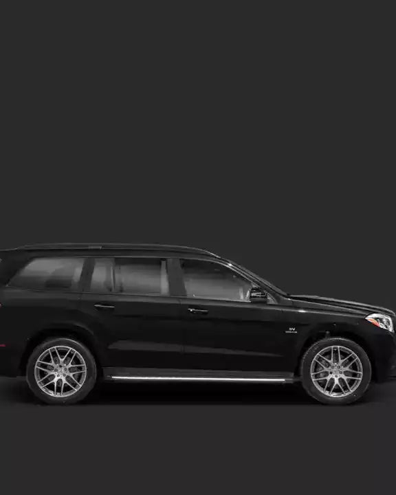 Black SUV on a transparent background