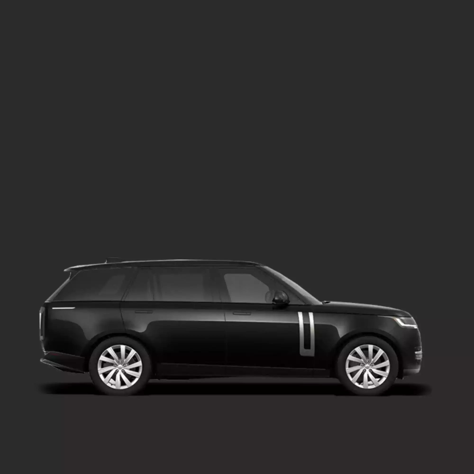 Black SUV on a transparent background