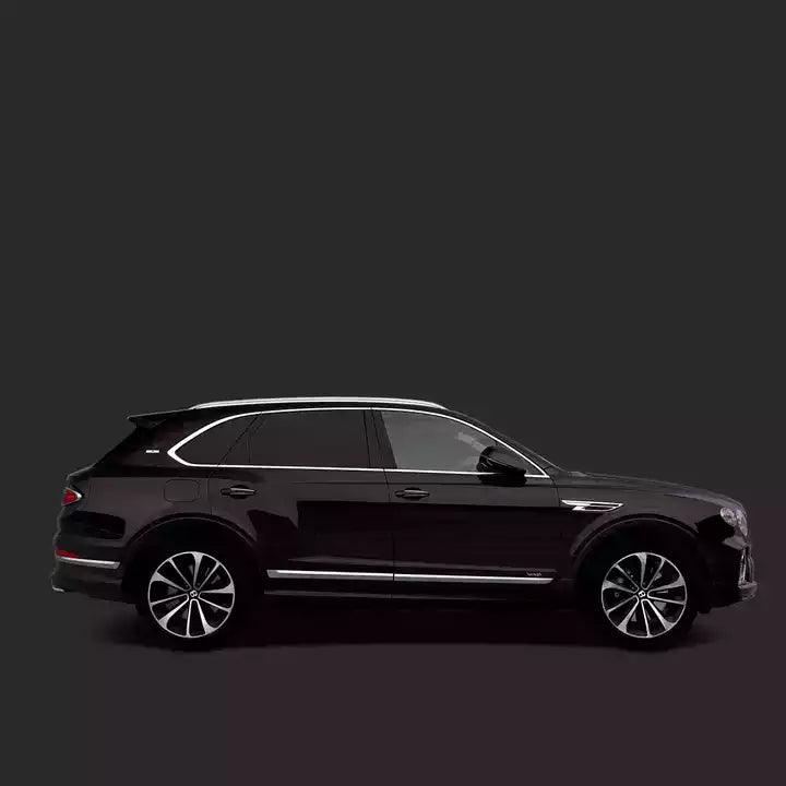 Black SUV on a dark gray background