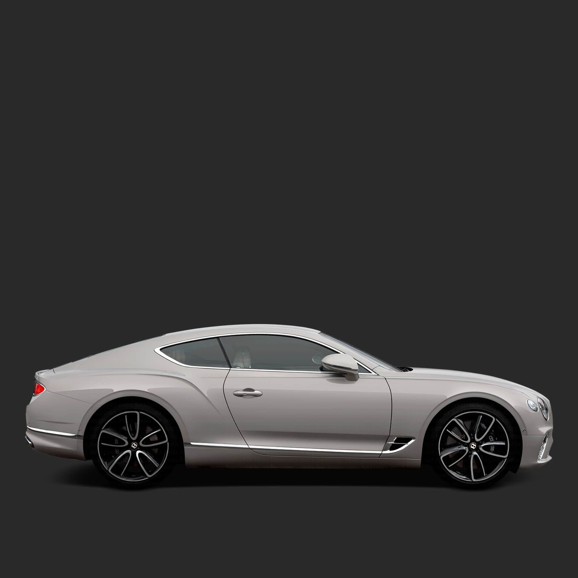 White luxury car on a black background
