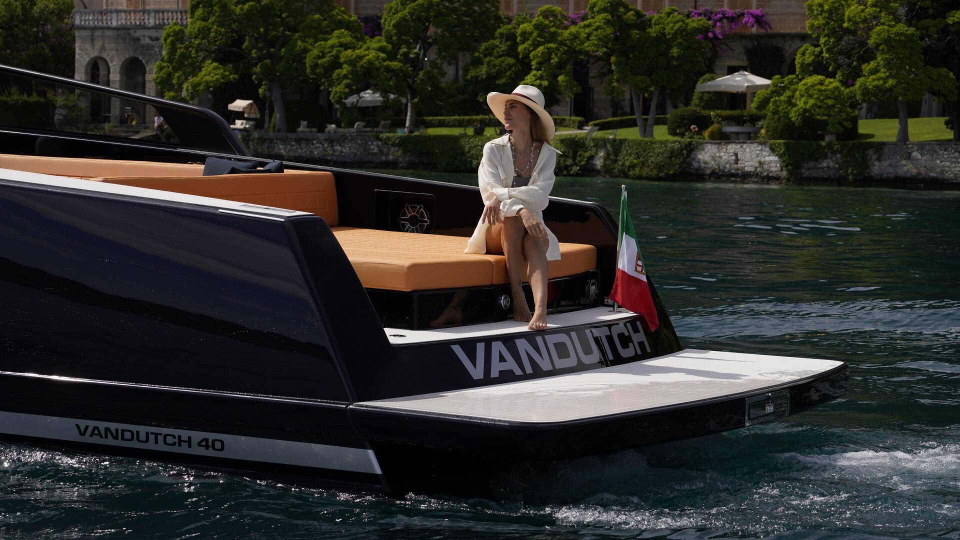 Woman on a Van Dutch boat in a scenic location