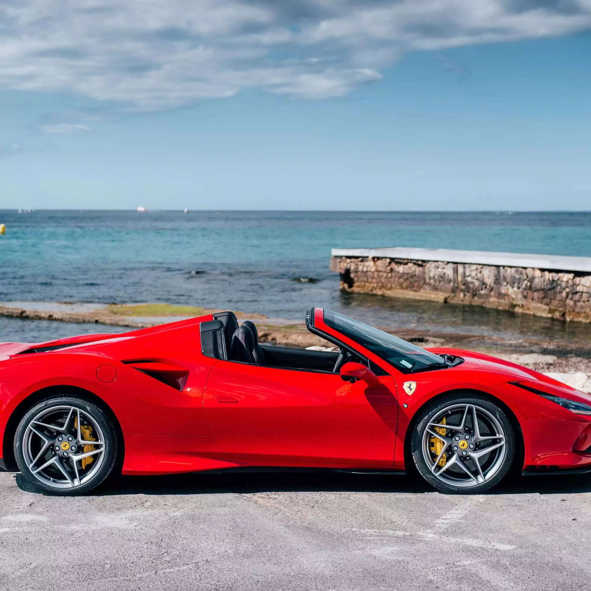 rent a red ferrari in saint-tropez