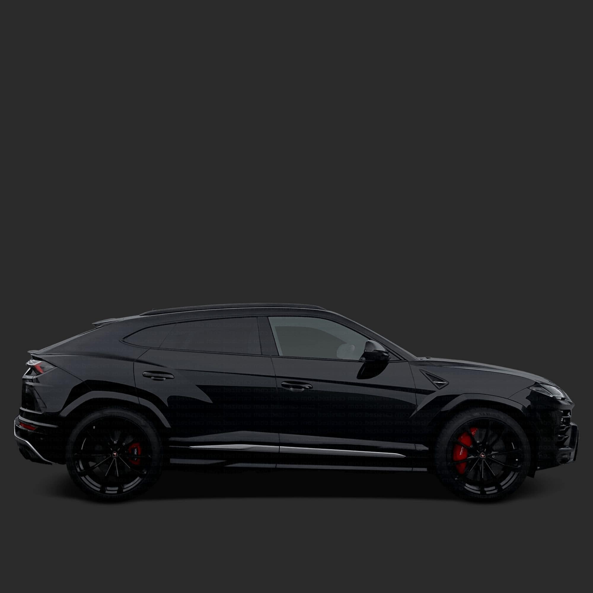 Black SUV on a transparent background