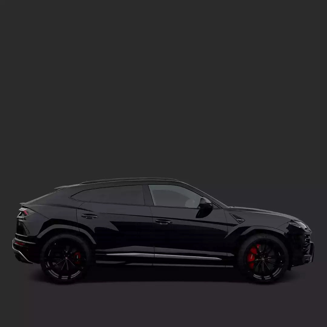 Black SUV on a transparent background