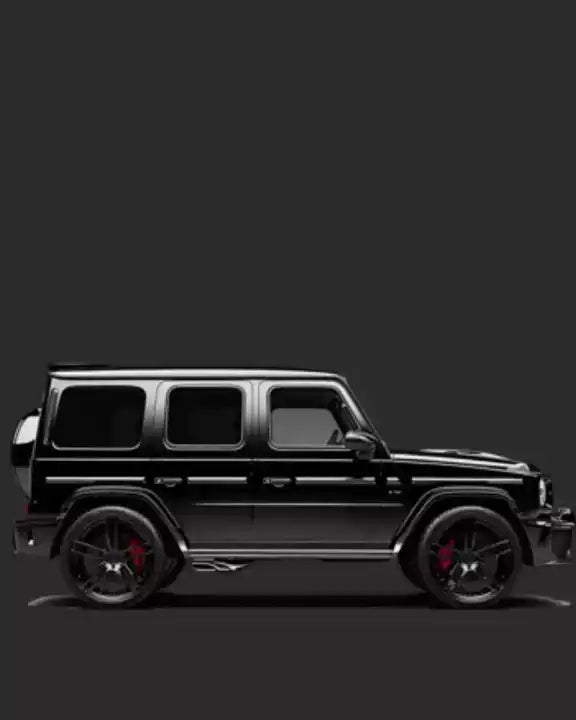 Black SUV on a transparent background