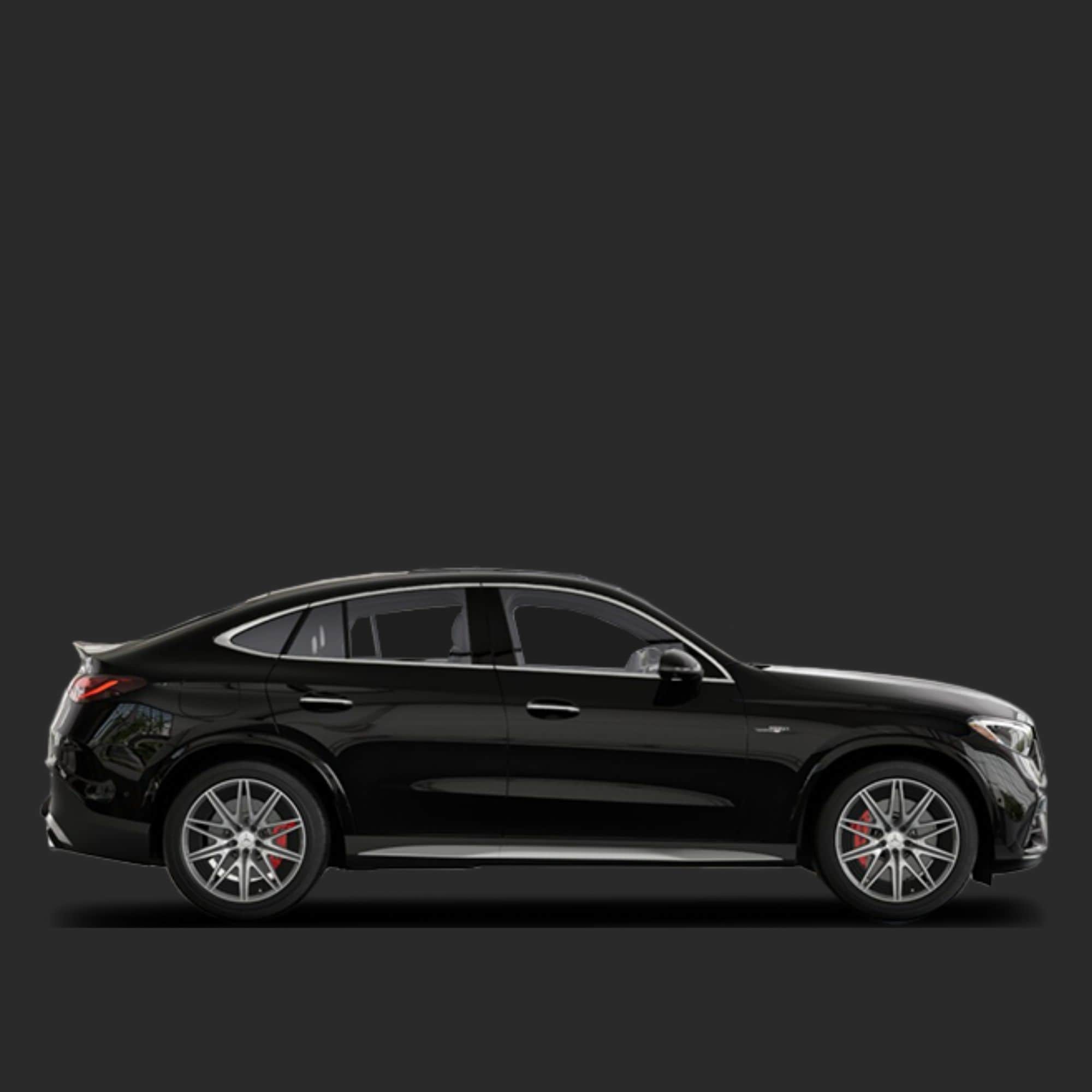 Black SUV on a transparent background