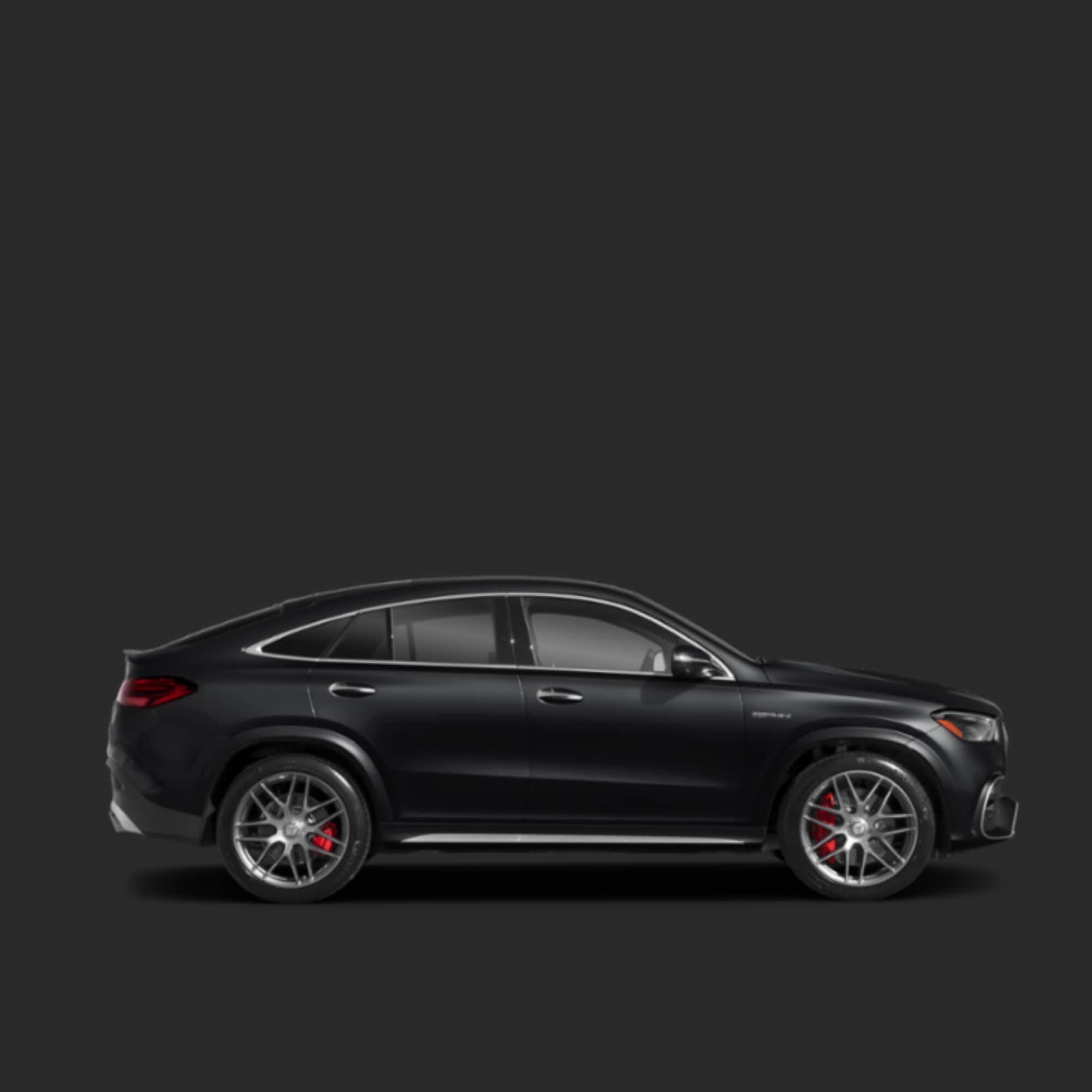 Black luxury SUV on a transparent background