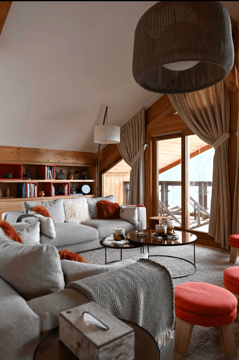 Luxury living room at Penthouse Belladone in Courchevel Moriond