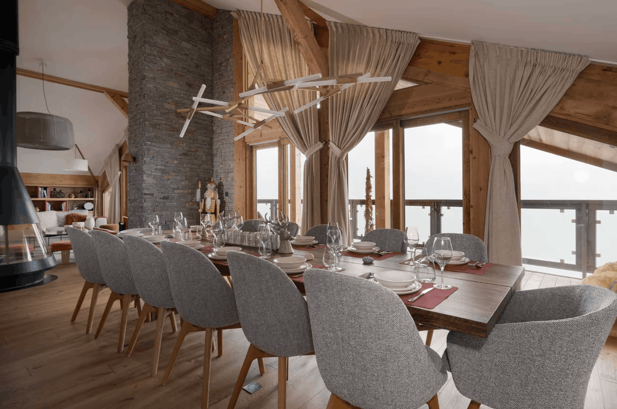 Elegant dining room at Penthouse luxury penthouse in Courchevel