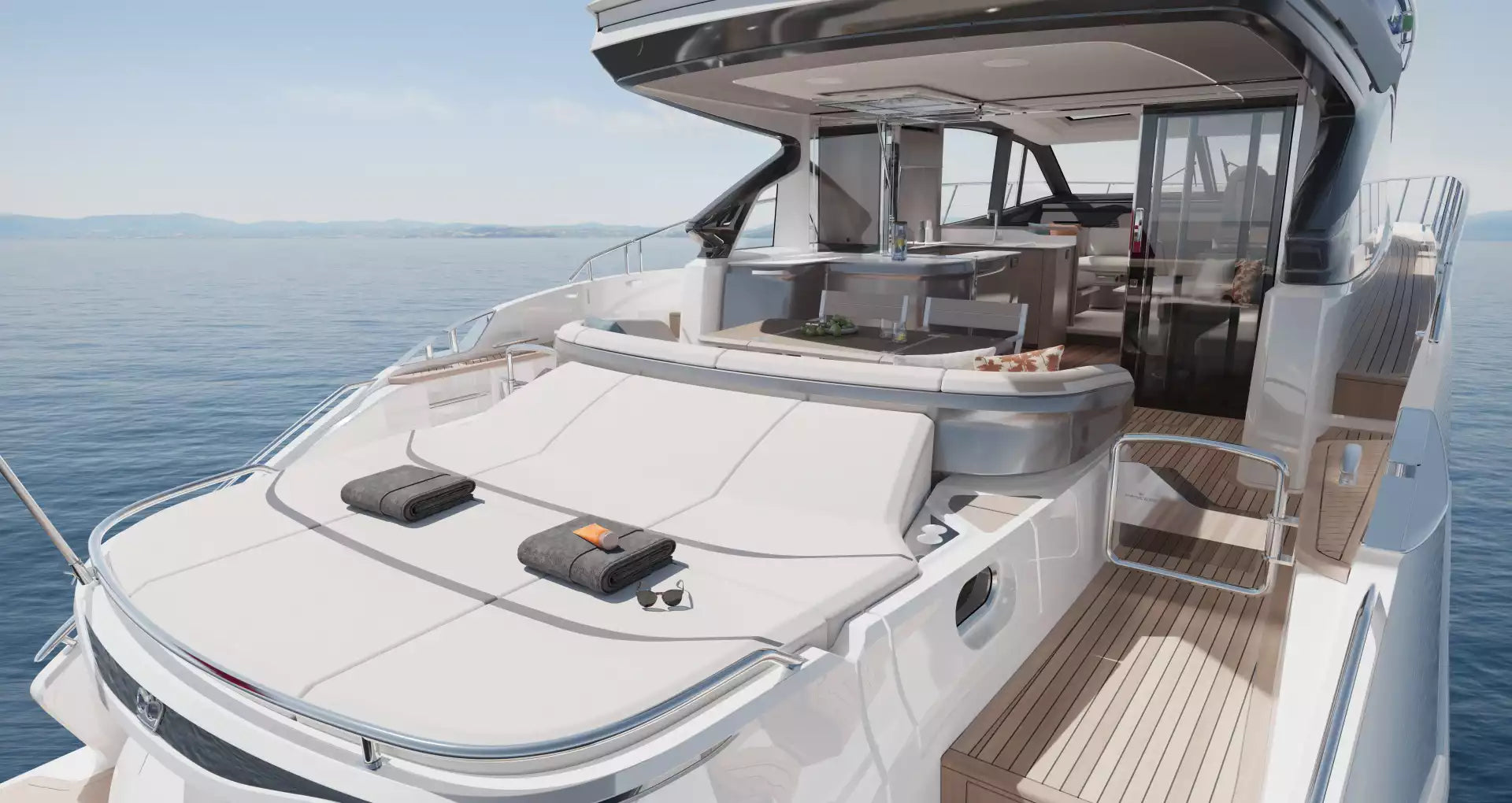 Luxury yacht with a view of the ocean