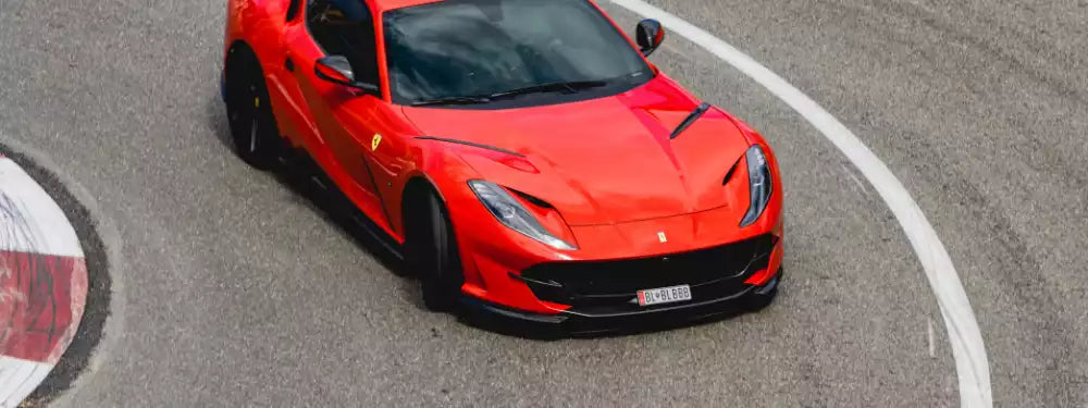 Red sports car on a track