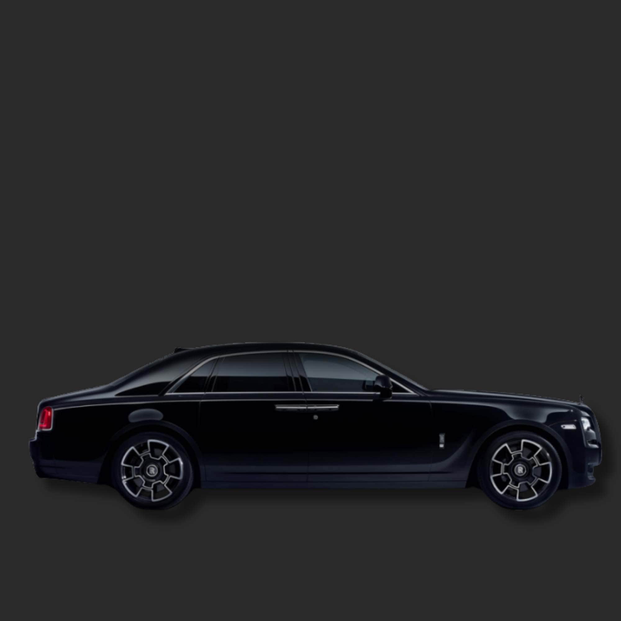 Black luxury car on a transparent background