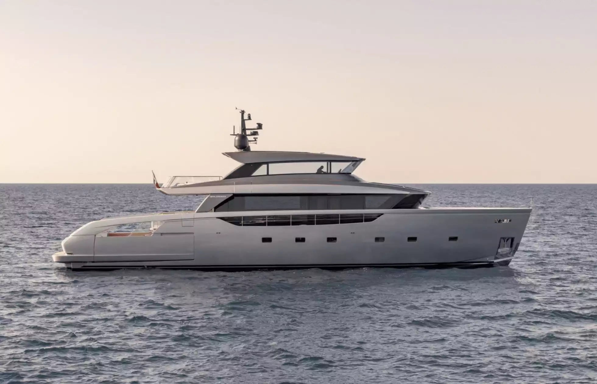 Large yacht on the water with a clear sky